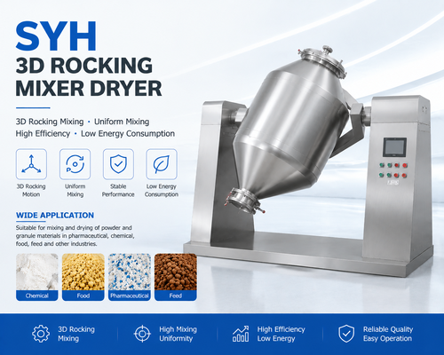 एसवाईएच खाद्य रासायनिक और कॉस्मेटिक पाउडर मिश्रण के लिए त्रि-आयामी मिक्सर
